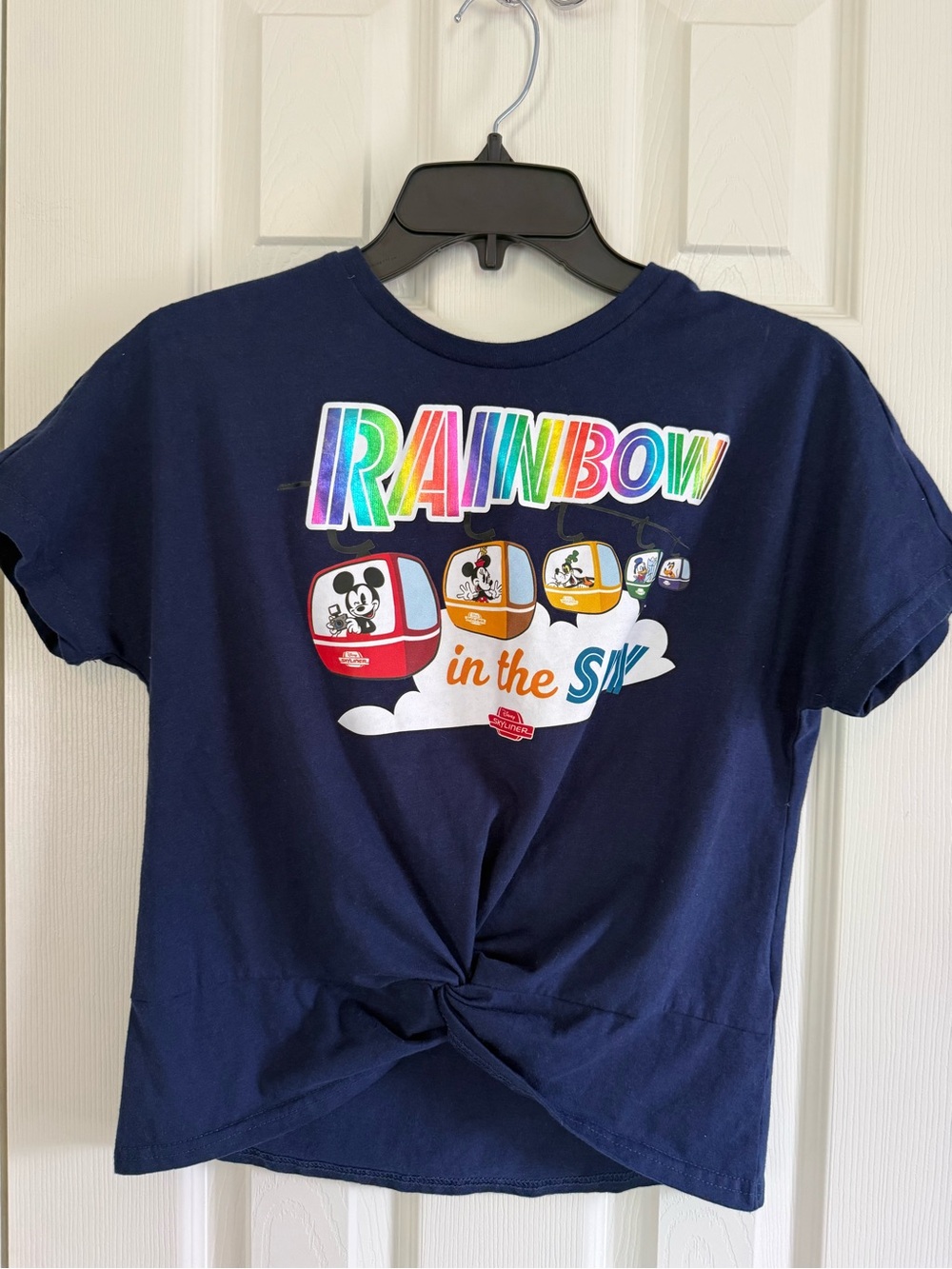 Disney Parks Rainbow Skyliner Twist-Front Tee